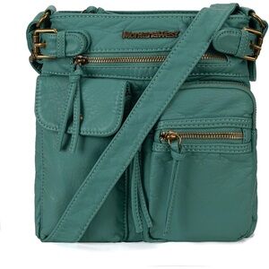 Turquoise Soft Leather Crossbody Bag